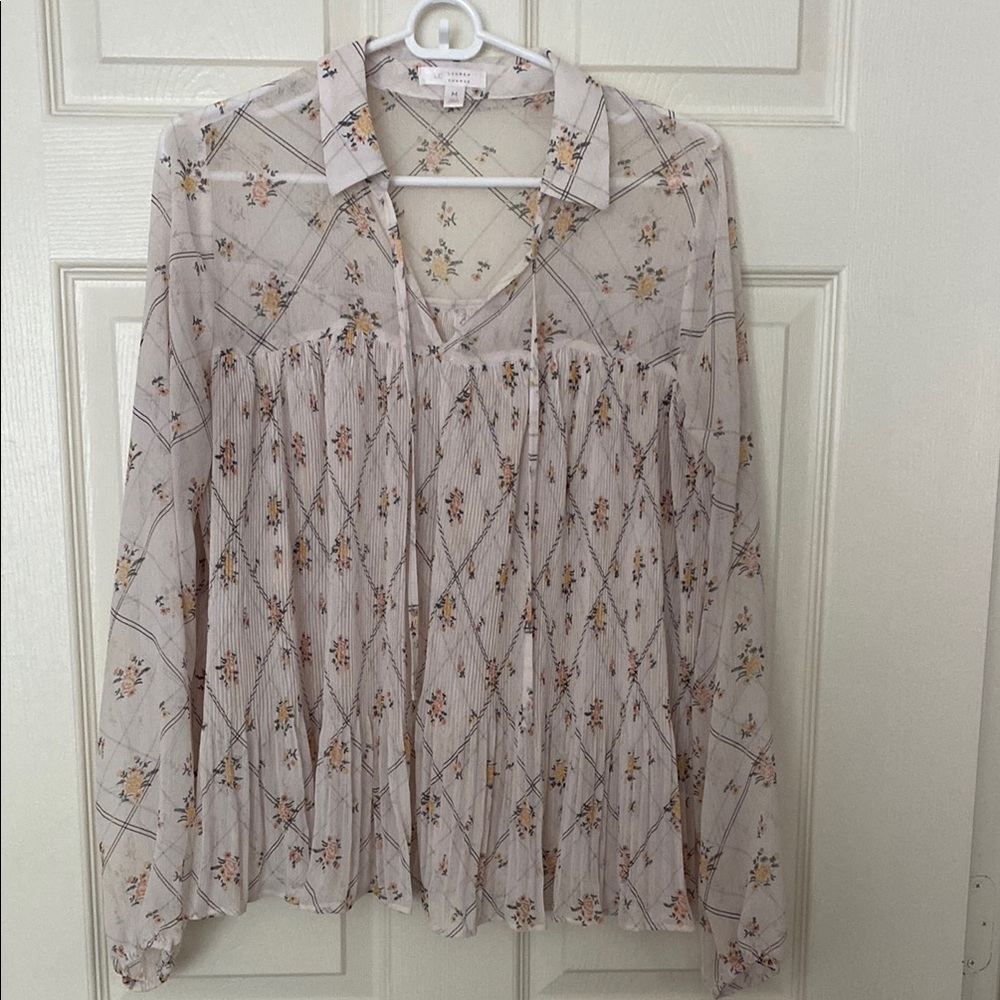 Floral Sheer Blouse - Cream